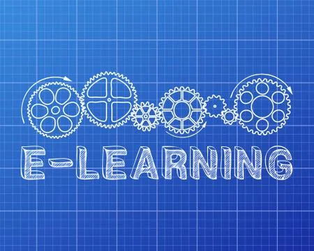 E Learning Blueprint Stock Illustration