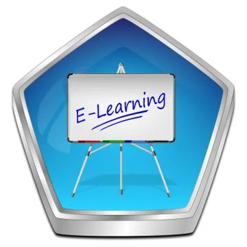 E-Learning Button - 3D illustration 스톡 일러스트
