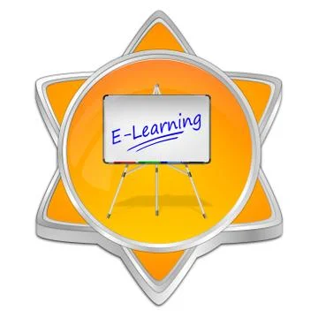 E-Learning Button - 3D illustration Stockillustratie