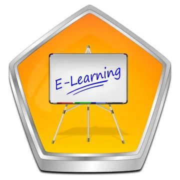 E-Learning Button - 3D illustration 스톡 일러스트