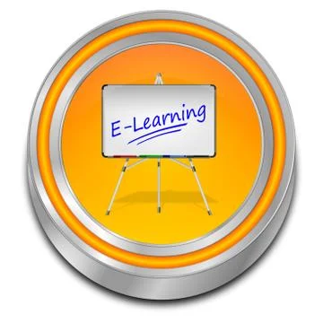E-Learning Button - 3D illustration イラスト素材