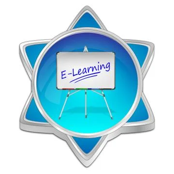 E-Learning Button - 3D illustration Illustrazione stock