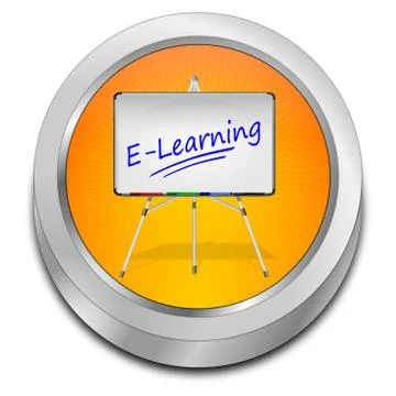 E-Learning Button - 3D illustration Stock Illustration