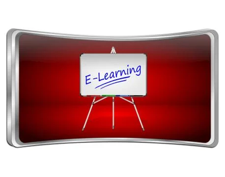 E-Learning Button - 3D illustration Illustrazione stock