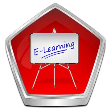 E-Learning Button - 3D illustration Stock Illustration