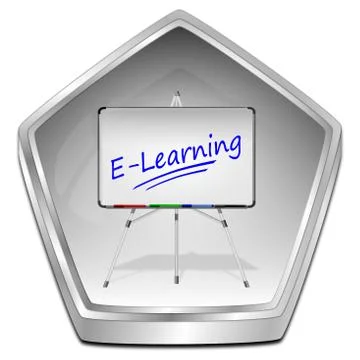 E-Learning Button - 3D illustration Stockillustratie