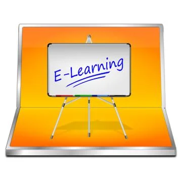 E-Learning Button - 3D illustration Illustrazione stock