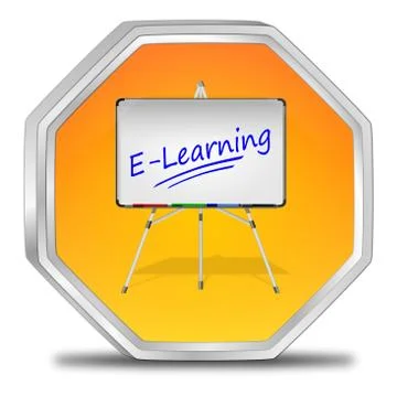 E-Learning Button - 3D illustration Stock Illustration