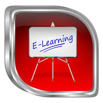 E-Learning Button - 3D illustration Illustrazione stock