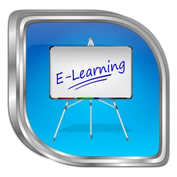 E-Learning Button - 3D illustration Stock Illustration