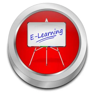 E-Learning Button - 3D illustration 스톡 일러스트