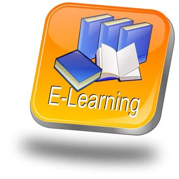 E-Learning Button - 3D illustration Illustrazione stock