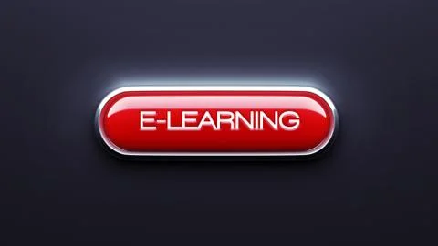 E-learning button 스톡 일러스트