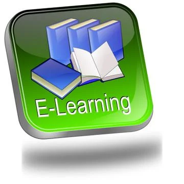 E-Learning Button Illustrazione stock