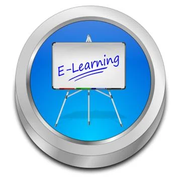 E-Learning Button Illustrazione stock