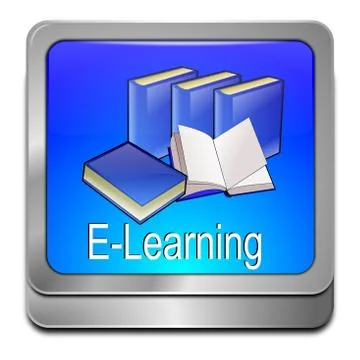 E-Learning Button Illustrazione stock