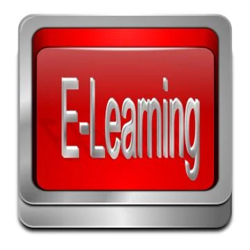 E-Learning Button Illustrazione stock