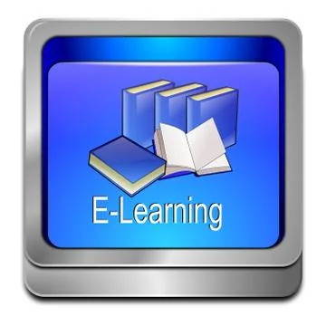 E-Learning Button Illustrazione stock