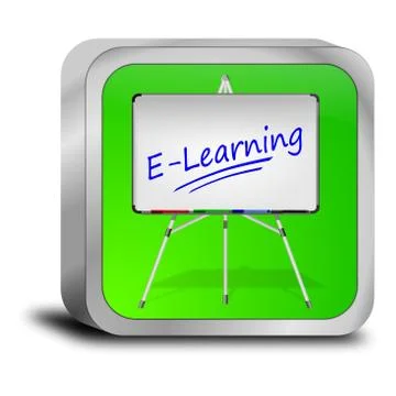 E-Learning Button Stock Illustration