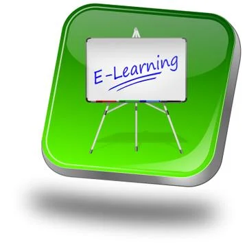 E-Learning Button Stock Illustration