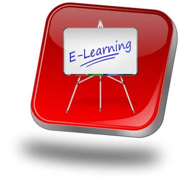 E-Learning Button Illustrazione stock