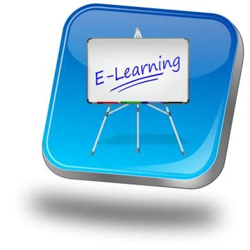 E-Learning Button Illustrazione stock