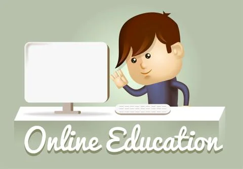 E-learning concept. 2d illustration Stock Illustration
