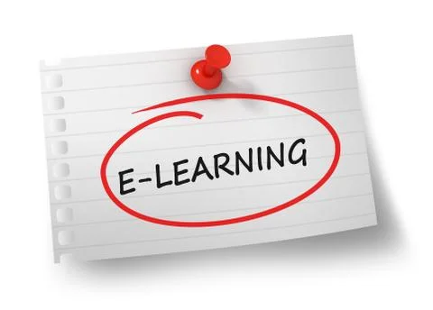 E learning concept 3d illustration isolated Stock Illustration