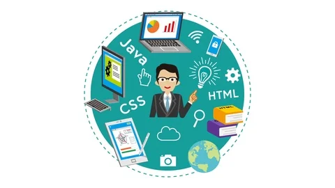 E-Learning Concept animation -  Businessman Video stock 106876979