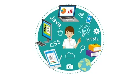 E-Learning Concept animation - Japanese male high school student Stock Footage 106877930