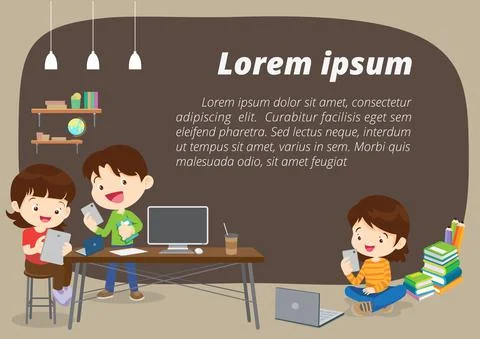E-learning concept background illustration Stock Illustration