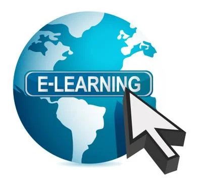 E-learning concept cursor illustration design over white Stock Illustration