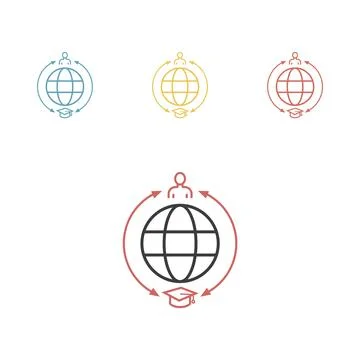 E-learning concept design, vector illustration. Online education icon 스톡 일러스트