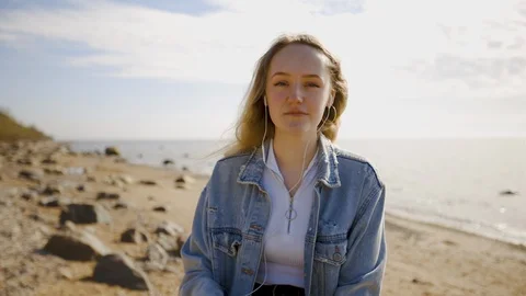 E-learning concept during quarantine: Female student attends online class Stock Footage 130057449