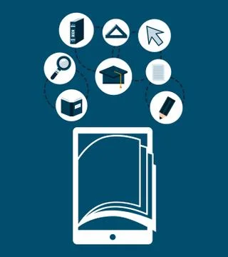 E-learning concept 스톡 일러스트