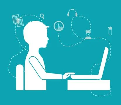 E-learning concept Illustrazione stock