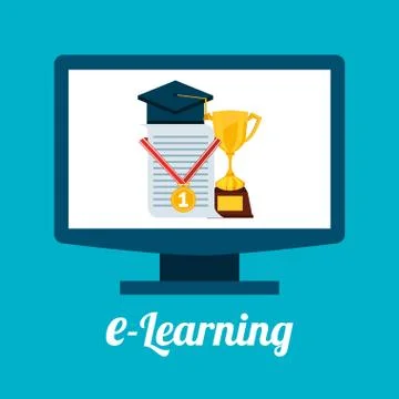 E-learning concept Illustrazione stock