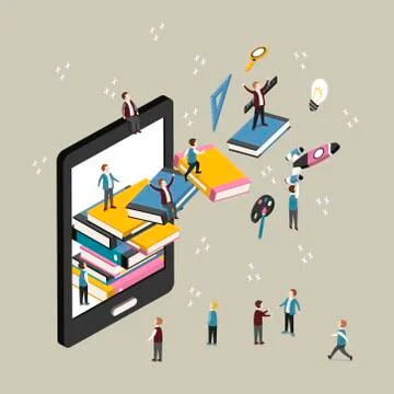E-learning concept 스톡 일러스트