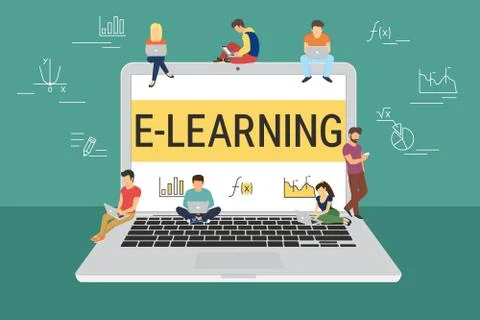 E-learning concept illustration Stock Illustration