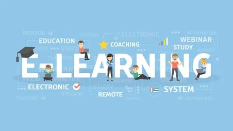 E-learning concept illustration. 스톡 일러스트