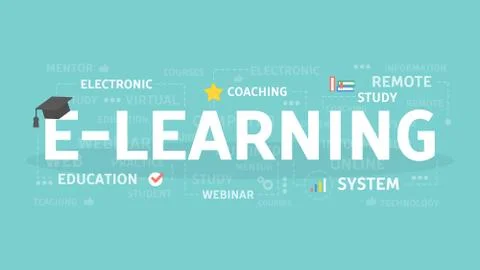 E-learning concept illustration. 스톡 일러스트