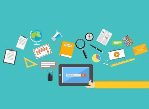 E-learning concept illustration. Stock Illustration