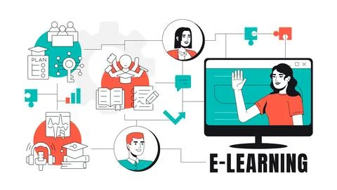 E learning concept illustration Stock Illustration