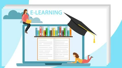 E-learning concept illustration. Online education Illustrazione stock
