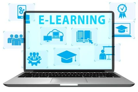 E-learning concept as modern way of education 스톡 일러스트