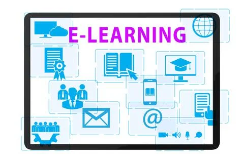 E-learning concept as modern way of education Illustrazione stock
