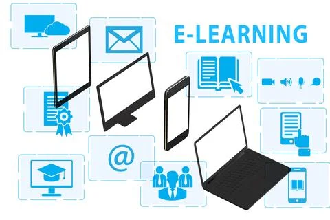 E-learning concept as modern way of education 스톡 일러스트