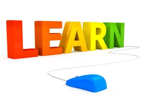 E-learning concept over white background Stock Illustration