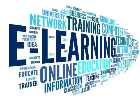 E-learning concept in tag cloud Stock Illustration