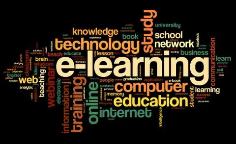 E-learning concept in tag cloud Stock Illustration